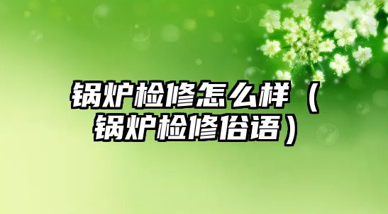 鍋爐檢修怎么樣（鍋爐檢修俗語）