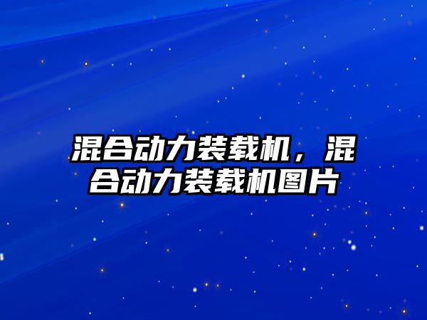 混合動力裝載機，混合動力裝載機圖片