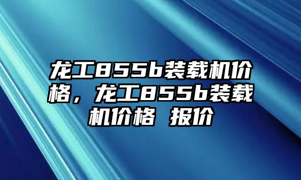 龍工855b裝載機價格，龍工855b裝載機價格 報價