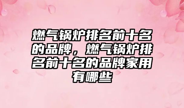 燃?xì)忮仩t排名前十名的品牌，燃?xì)忮仩t排名前十名的品牌家用有哪些