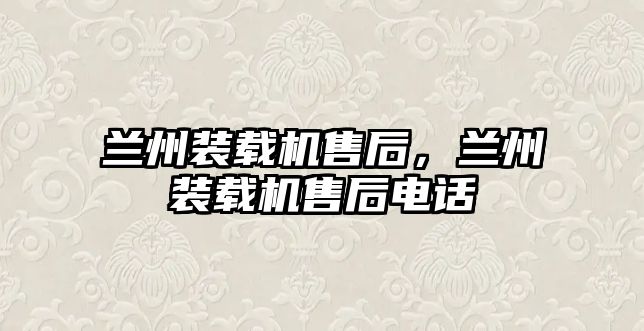 蘭州裝載機售后，蘭州裝載機售后電話