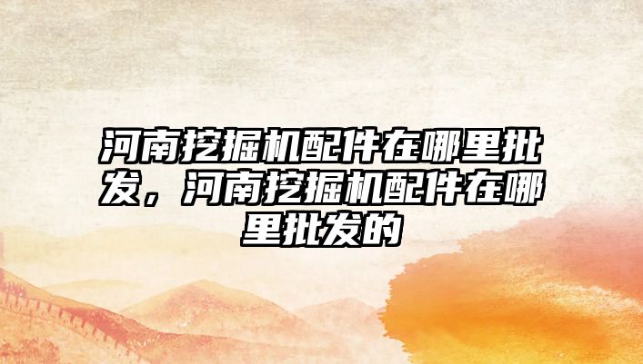 河南挖掘機配件在哪里批發(fā)，河南挖掘機配件在哪里批發(fā)的