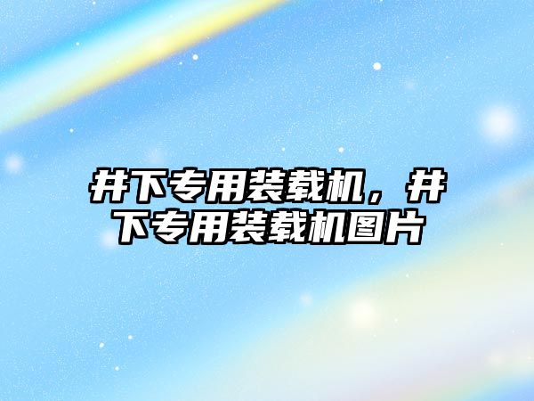 井下專用裝載機(jī)，井下專用裝載機(jī)圖片