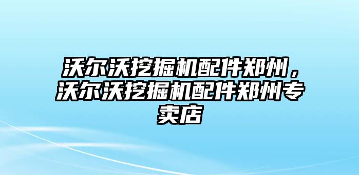 沃爾沃挖掘機配件鄭州，沃爾沃挖掘機配件鄭州專賣店