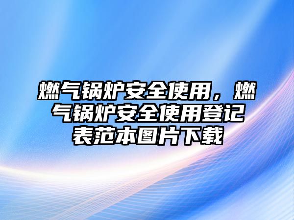 燃?xì)忮仩t安全使用，燃?xì)忮仩t安全使用登記表范本圖片下載