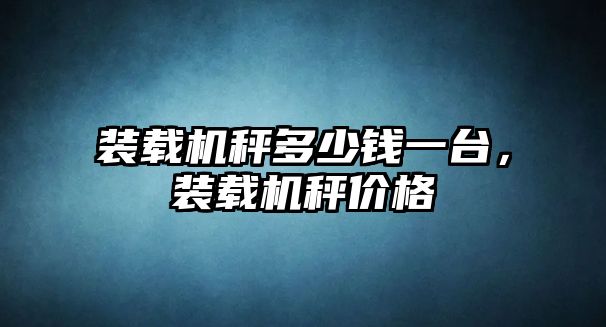 裝載機(jī)秤多少錢(qián)一臺(tái)，裝載機(jī)秤價(jià)格