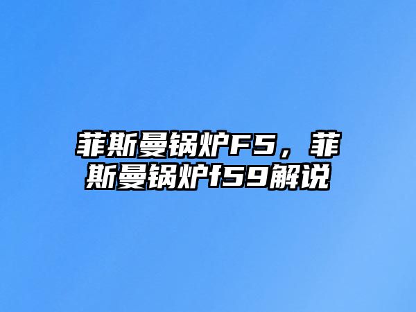 菲斯曼鍋爐F5，菲斯曼鍋爐f59解說(shuō)