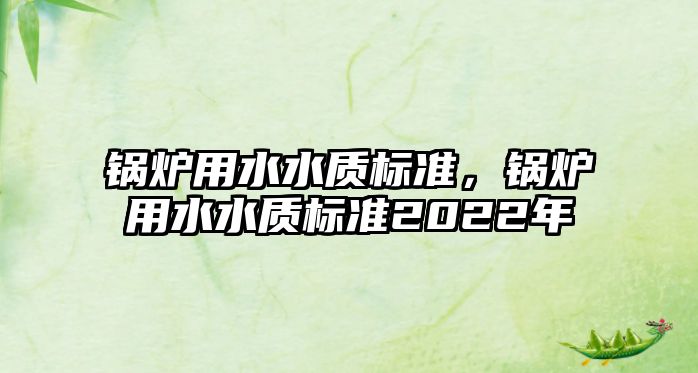 鍋爐用水水質(zhì)標(biāo)準(zhǔn)，鍋爐用水水質(zhì)標(biāo)準(zhǔn)2022年