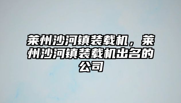 萊州沙河鎮(zhèn)裝載機，萊州沙河鎮(zhèn)裝載機出名的公司