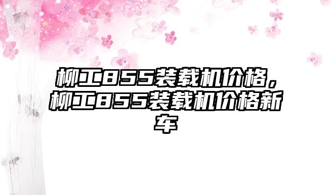 柳工855裝載機價格，柳工855裝載機價格新車