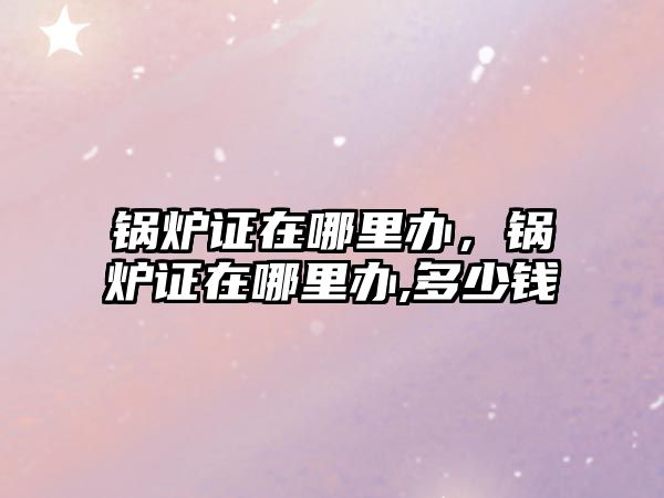 鍋爐證在哪里辦，鍋爐證在哪里辦,多少錢(qián)