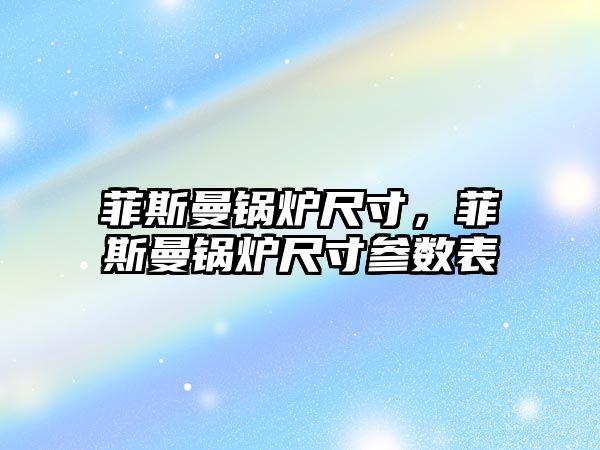 菲斯曼鍋爐尺寸，菲斯曼鍋爐尺寸參數(shù)表