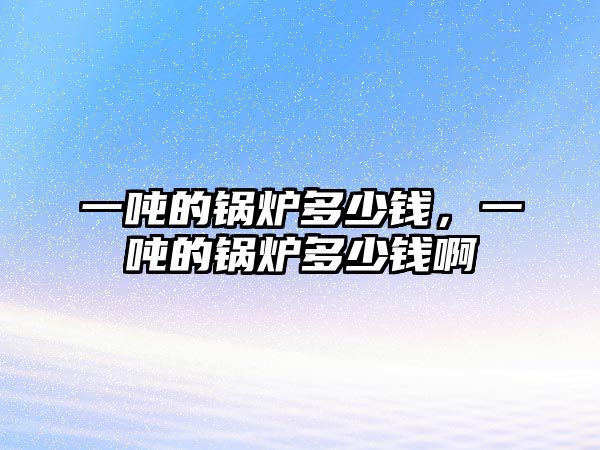 一噸的鍋爐多少錢，一噸的鍋爐多少錢啊