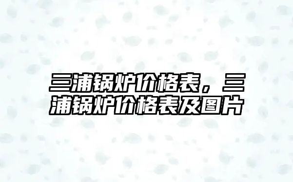 三浦鍋爐價格表，三浦鍋爐價格表及圖片