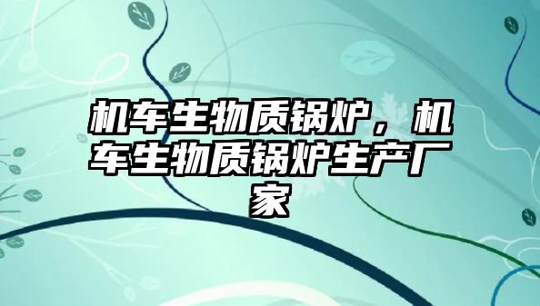 機車生物質鍋爐，機車生物質鍋爐生產廠家