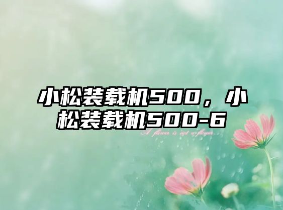 小松裝載機500，小松裝載機500-6