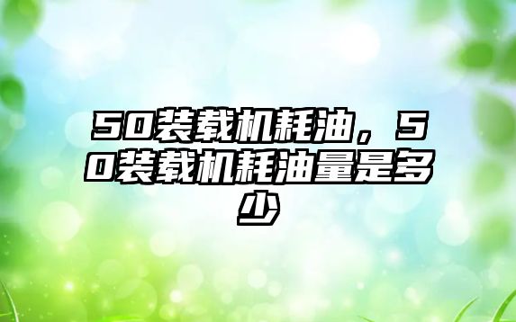 50裝載機耗油，50裝載機耗油量是多少
