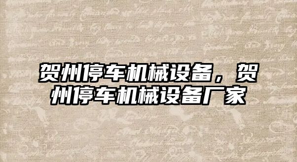賀州停車(chē)機(jī)械設(shè)備，賀州停車(chē)機(jī)械設(shè)備廠(chǎng)家