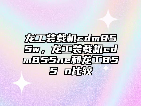 龍工裝載機(jī)cdm855w，龍工裝載機(jī)cdm855ne和龍工855 n比較