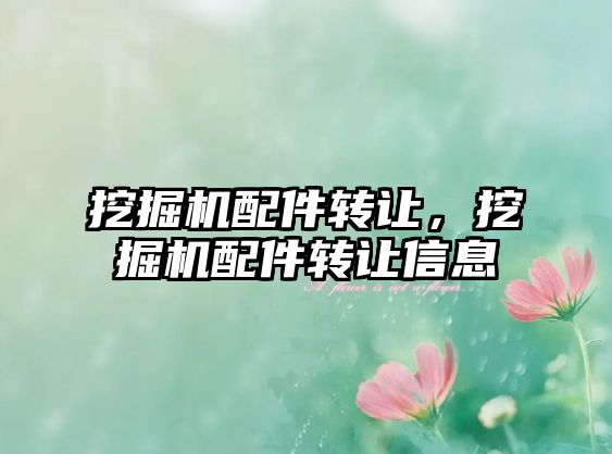 挖掘機配件轉(zhuǎn)讓，挖掘機配件轉(zhuǎn)讓信息