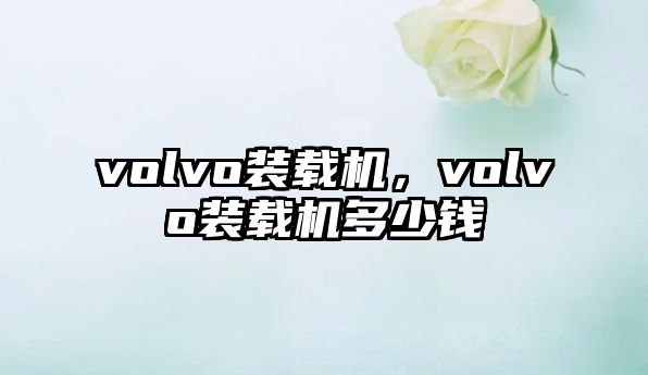 volvo裝載機(jī)，volvo裝載機(jī)多少錢(qián)