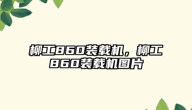 柳工860裝載機(jī)，柳工860裝載機(jī)圖片