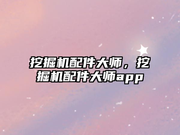 挖掘機配件大師，挖掘機配件大師app