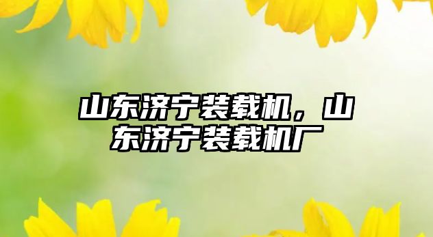 山東濟(jì)寧裝載機(jī)，山東濟(jì)寧裝載機(jī)廠
