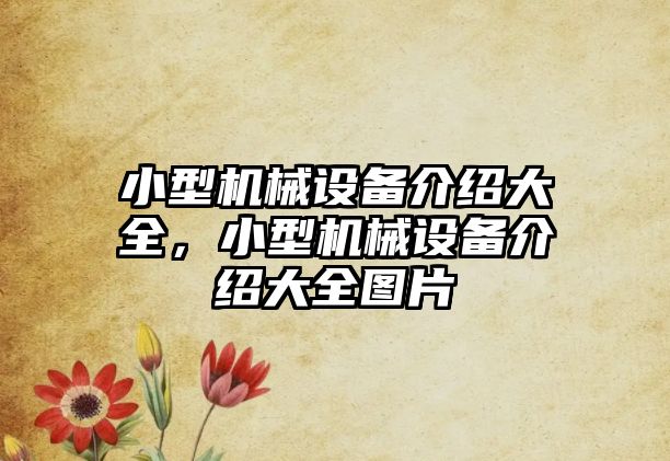 小型機(jī)械設(shè)備介紹大全，小型機(jī)械設(shè)備介紹大全圖片