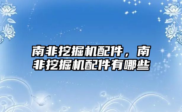 南非挖掘機(jī)配件，南非挖掘機(jī)配件有哪些
