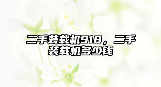 二手裝載機918，二手裝載機多少錢