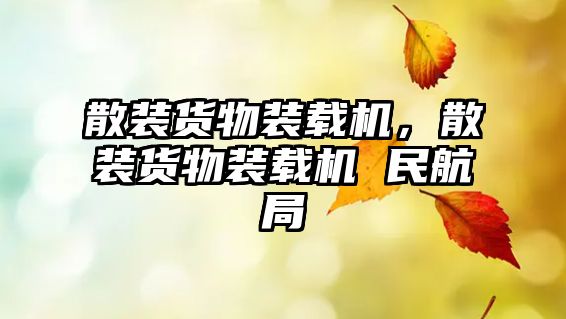 散裝貨物裝載機(jī)，散裝貨物裝載機(jī) 民航局