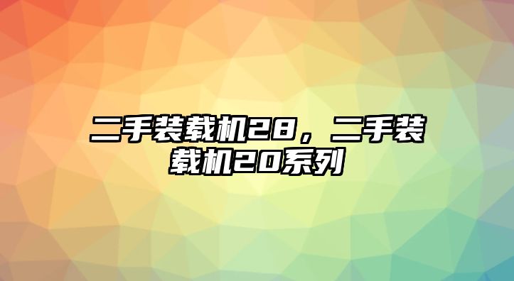 二手裝載機(jī)28，二手裝載機(jī)20系列