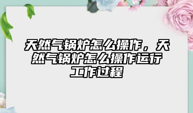 天然氣鍋爐怎么操作，天然氣鍋爐怎么操作運(yùn)行工作過程