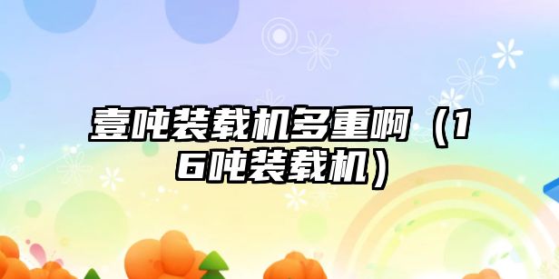 壹噸裝載機多重?。?6噸裝載機）