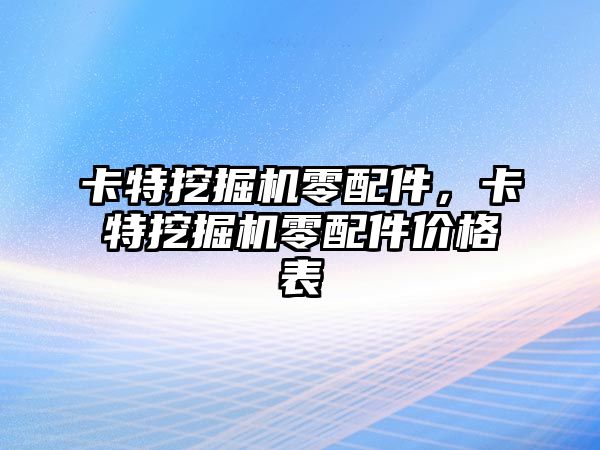 卡特挖掘機(jī)零配件，卡特挖掘機(jī)零配件價(jià)格表