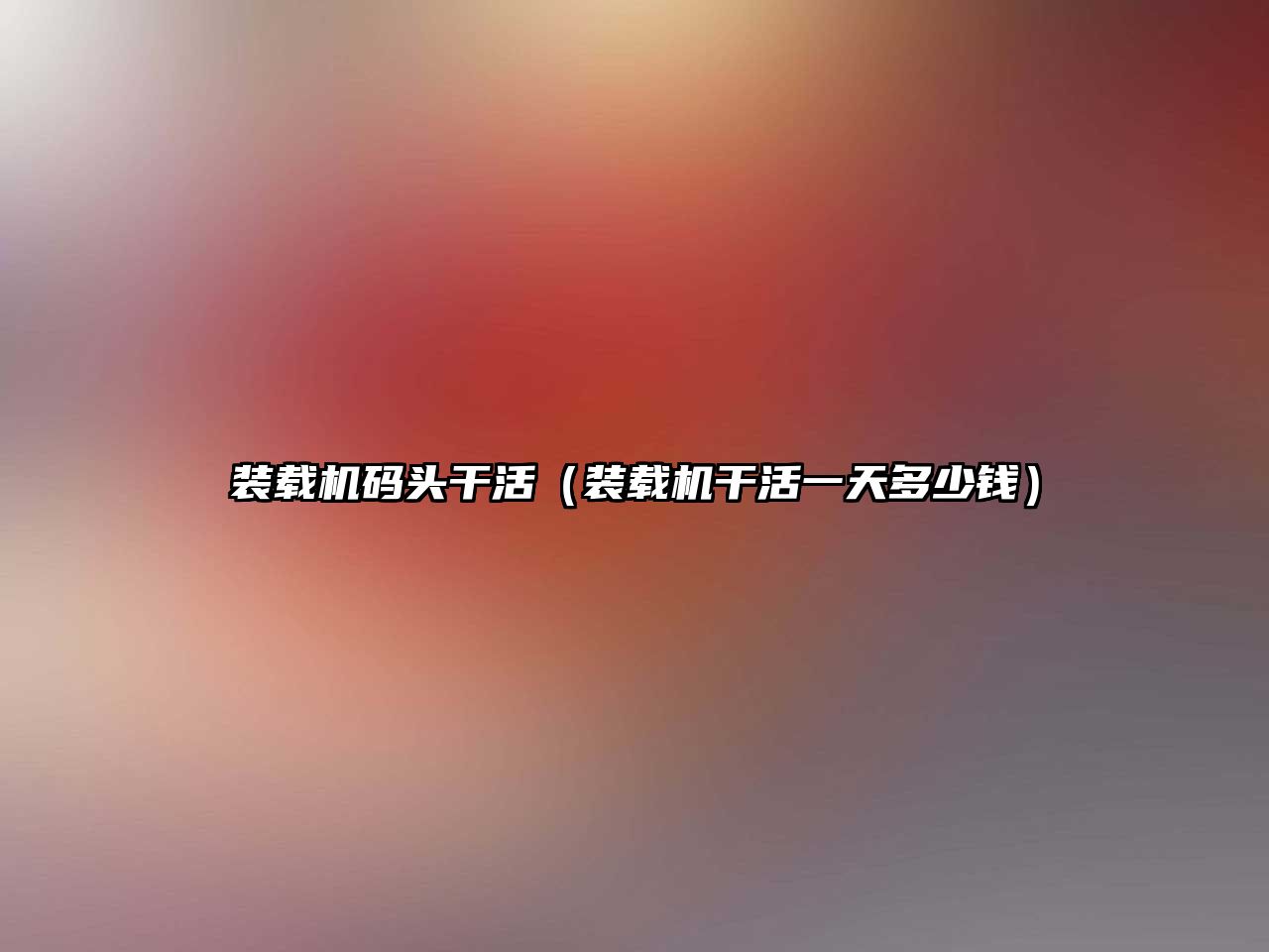 裝載機碼頭干活（裝載機干活一天多少錢）