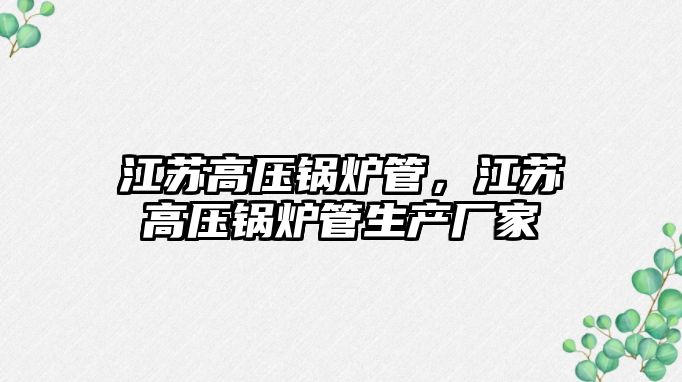江蘇高壓鍋爐管，江蘇高壓鍋爐管生產(chǎn)廠家