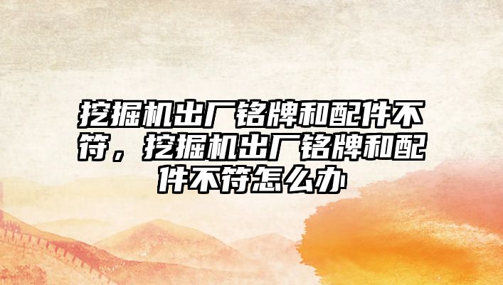 挖掘機(jī)出廠銘牌和配件不符，挖掘機(jī)出廠銘牌和配件不符怎么辦