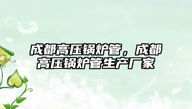成都高壓鍋爐管，成都高壓鍋爐管生產(chǎn)廠家