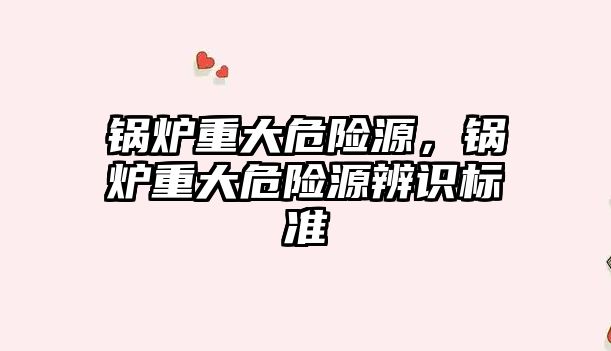 鍋爐重大危險源，鍋爐重大危險源辨識標準