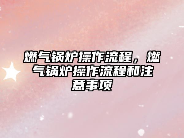 燃?xì)忮仩t操作流程，燃?xì)忮仩t操作流程和注意事項