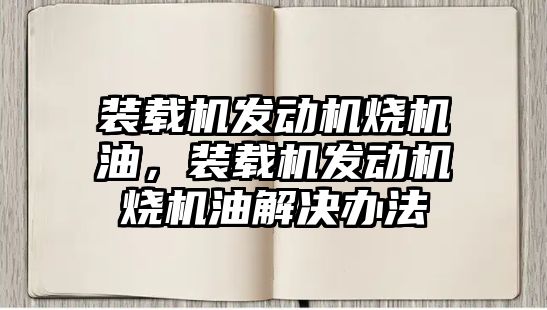 裝載機(jī)發(fā)動(dòng)機(jī)燒機(jī)油，裝載機(jī)發(fā)動(dòng)機(jī)燒機(jī)油解決辦法