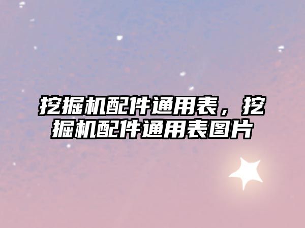 挖掘機(jī)配件通用表，挖掘機(jī)配件通用表圖片
