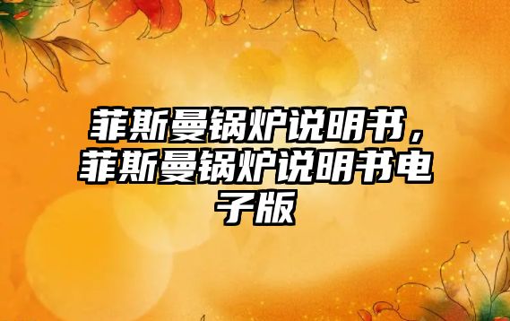 菲斯曼鍋爐說明書，菲斯曼鍋爐說明書電子版