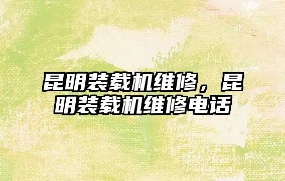 昆明裝載機(jī)維修，昆明裝載機(jī)維修電話