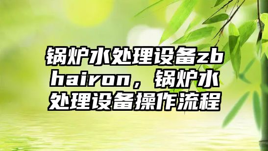 鍋爐水處理設(shè)備zbhairon，鍋爐水處理設(shè)備操作流程