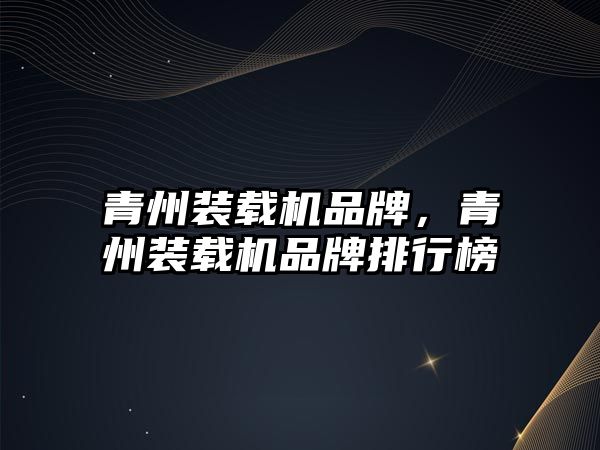 青州裝載機(jī)品牌，青州裝載機(jī)品牌排行榜