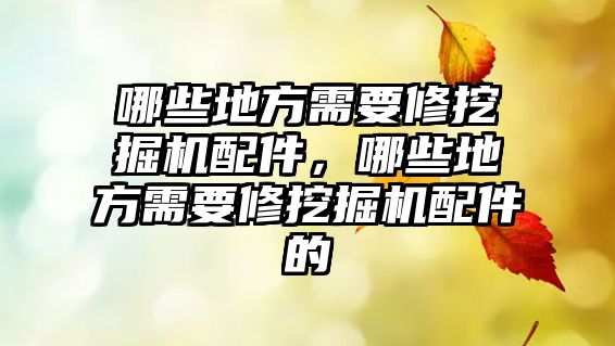 哪些地方需要修挖掘機(jī)配件，哪些地方需要修挖掘機(jī)配件的