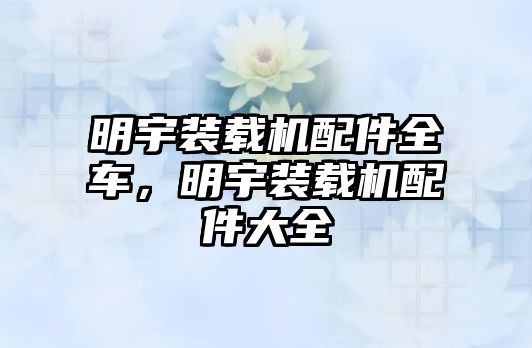 明宇裝載機(jī)配件全車，明宇裝載機(jī)配件大全